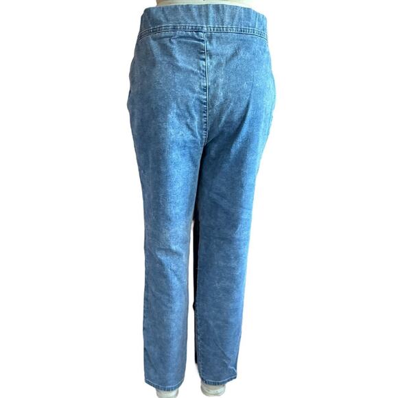 Vintage Jeans Womens Size 12 Tall Pull On Stonewash Stretchy Waist Retro 90s - Picture 3 of 7
